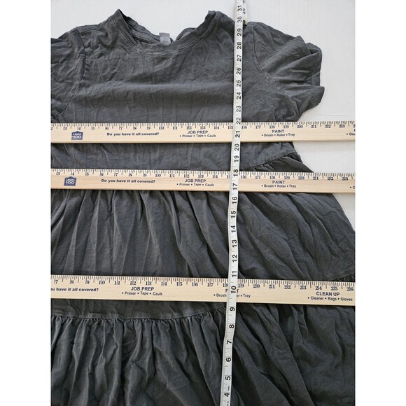 Old Navy Distressed Gray Tiered Babydoll Dress Sz L Petite - Picture 7 of 9